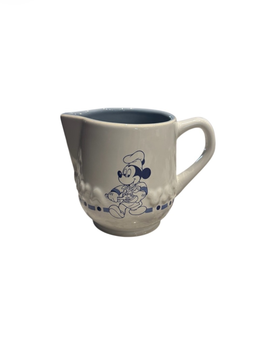 Vintage Disney Mickey Mouse Chef Gourmet Creamer Blue Embossed Collection